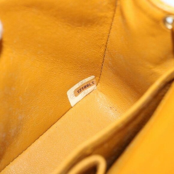 CHANEL Matelasse Turn Lock Chain Shoulder Bag Lamb Skin Orange - Picture 10 of 16